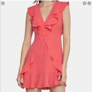 BCBG MaxAzria Eleeza Ruffled Coral Pink Dress Size 0